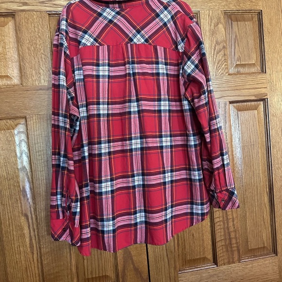 Riders by Lee Red Plaid Button Down Shirt Size 3X - Picture 2 of 7